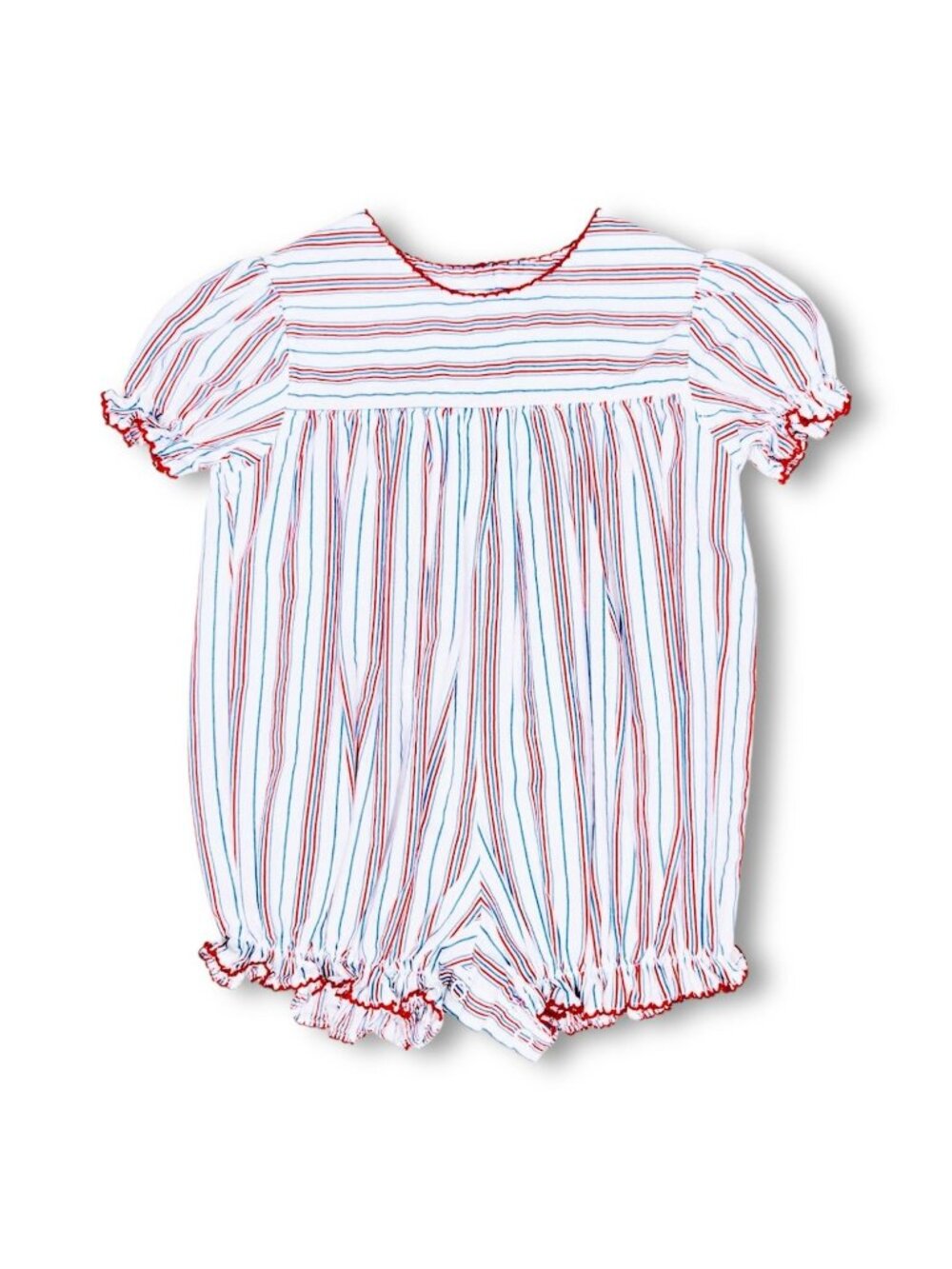 Baby Girl Red White Blue USA America Bubble Romper Outfit 3m +